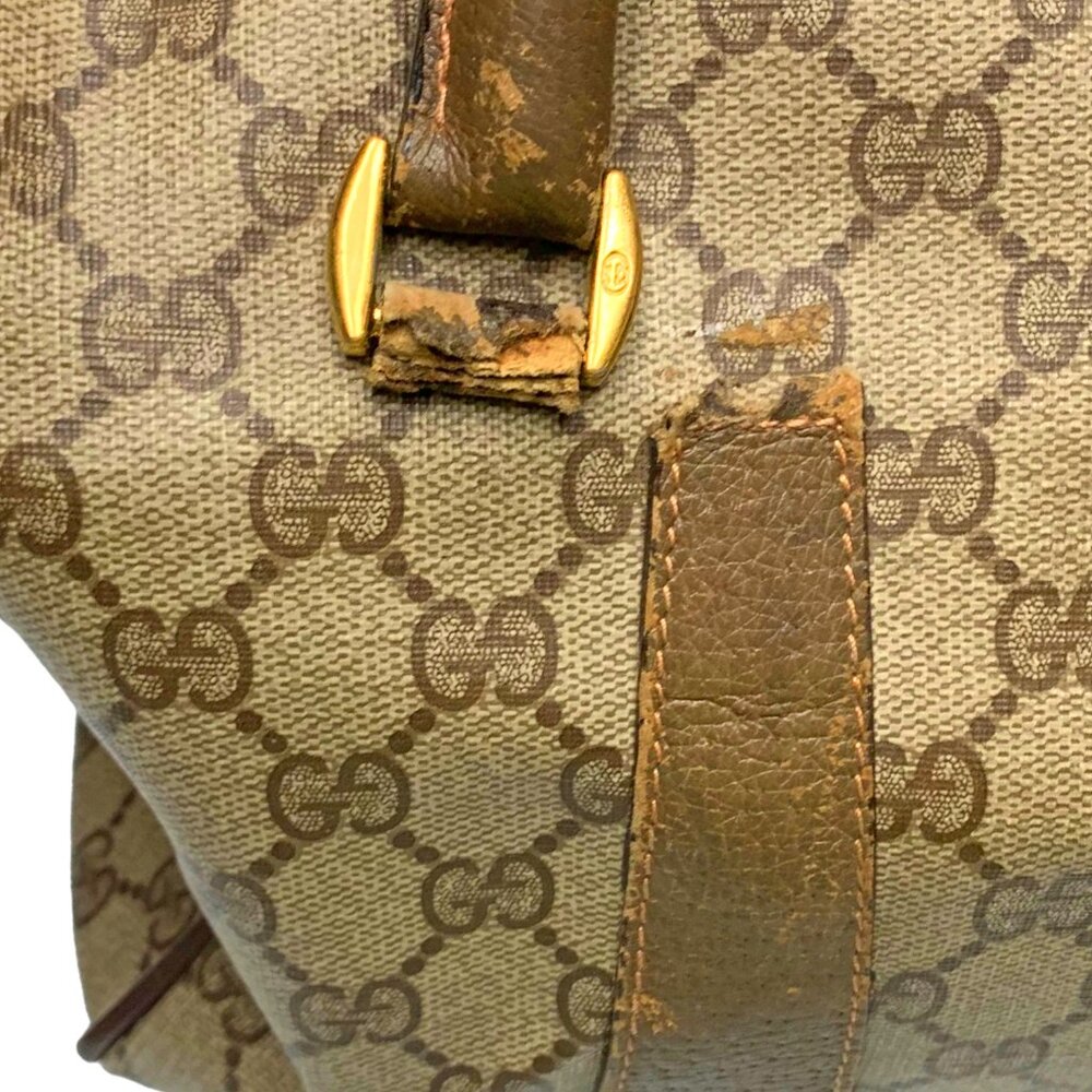 Vintage Gucci Coated Canvas Leather Speedy‎ Handbag **AS IS DAMAGED - Picture 2 of 13